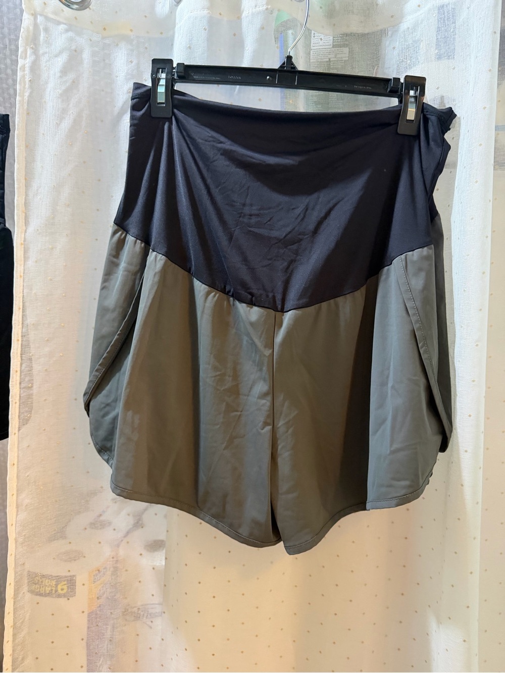 Black & Grey Athletic Maternity Shorts